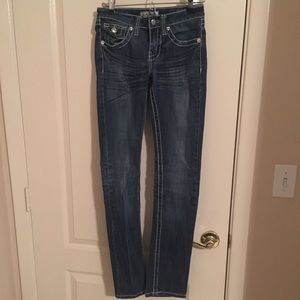 Straight leg jeans .